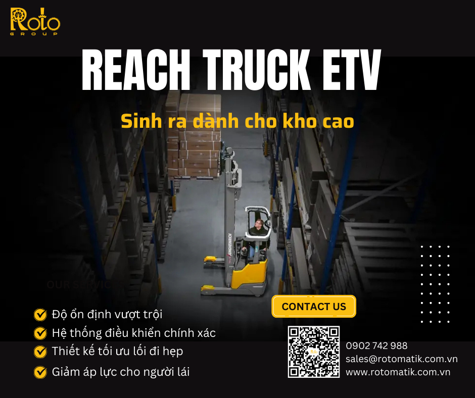 Tăng mật độ lưu trữ với Reach Truck ETV của Jungheinrich