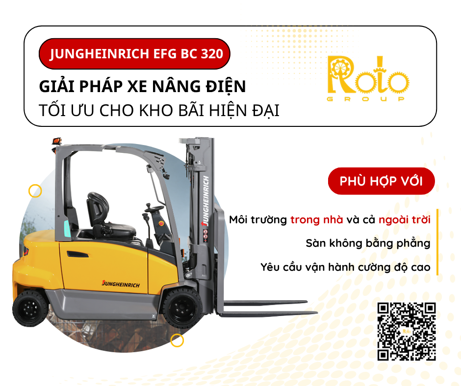Jungheinrich EFG BC 320 – Giải Pháp Xe Nâng Điện Tối Ưu Cho Kho Bãi Hiện Đại